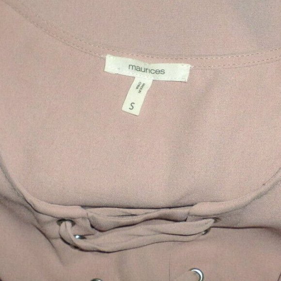 S Women's MAURICES Lace Up Inspired Blouse Top - Picture 6 of 9